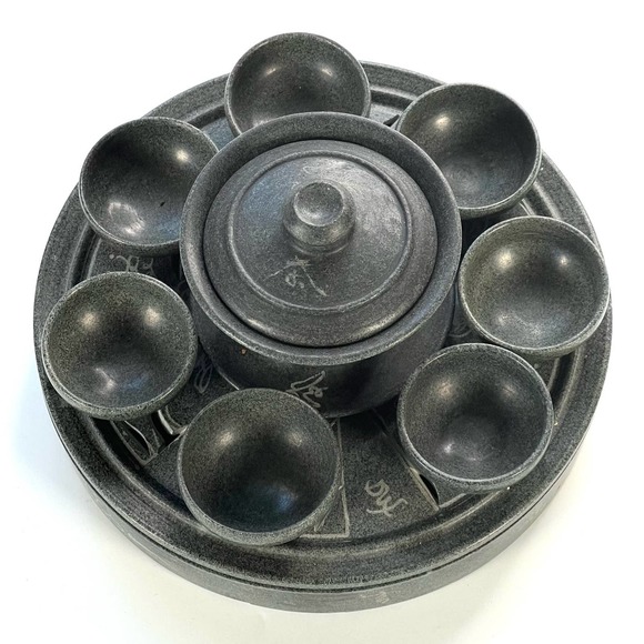 Marble carved tea set- tea ceremony - Picture 5 of 5